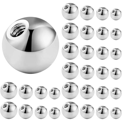 32stk Piercing Kugel Set 1,2mm Chirurgenstahl Silber
