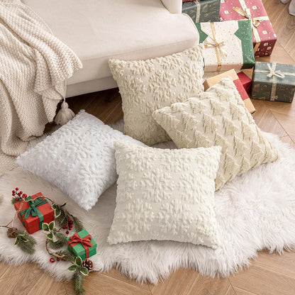 Weihnachtliche Kissenbezüge 2er Set 45x45 cm, Beige