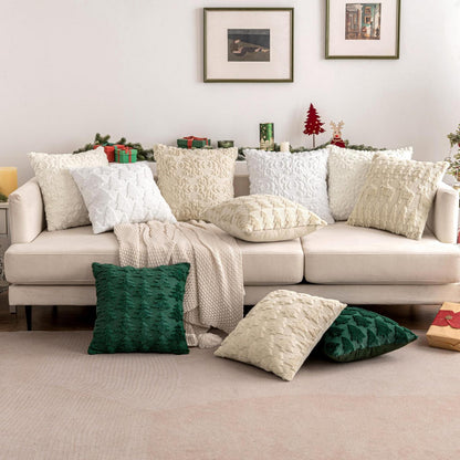 Weihnachtliche Kissenbezüge 2er Set 45x45 cm, Beige