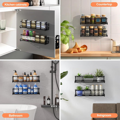Gewürzregal Wand Set 2er Organizer Selbstklebend Schrauben Metall