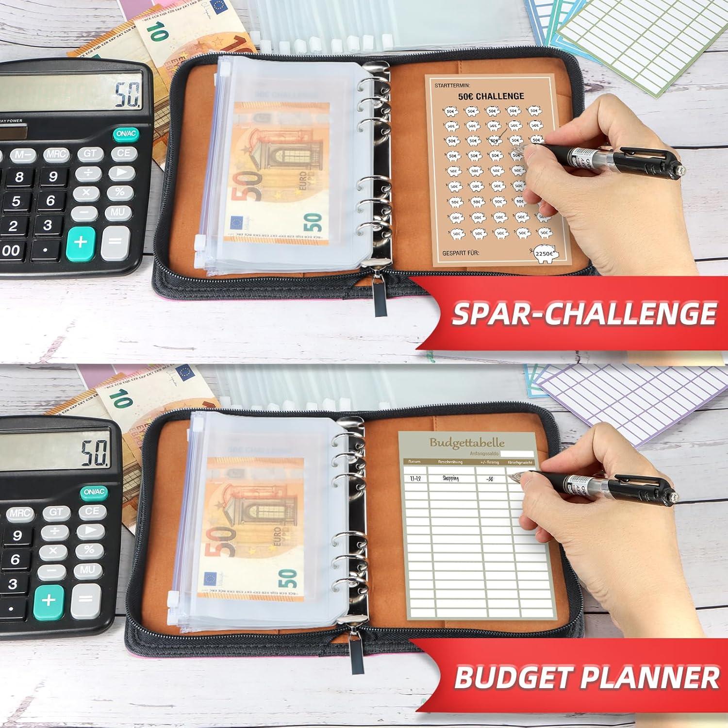 Budget Planner Deutsch Upgrade A6 mit Reißverschluss + 8 Sparchallenges