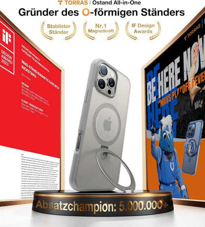 TORRAS Ostand iPhone 16 Pro Max Hülle MagSafe Grau