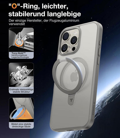 TORRAS Ostand MagSafe iPhone 16 Pro Max Hülle Militärschutz Grau
