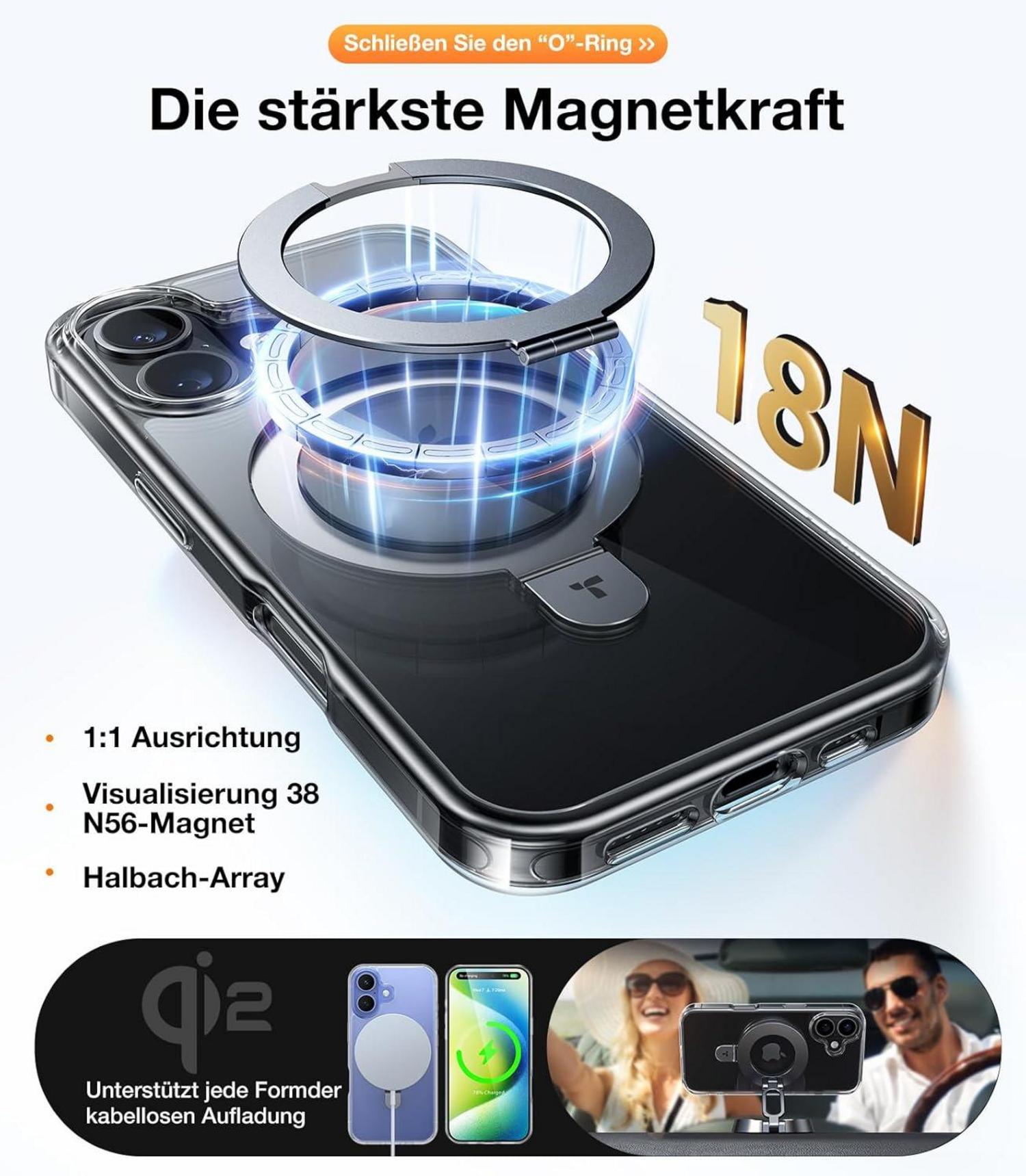 iPhone 16 Plus Hülle mit MagSafe Ständer & Militärischer Schutz