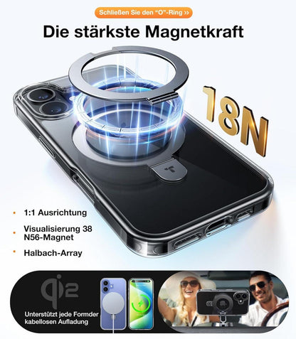 iPhone 16 Plus Hülle mit MagSafe Ständer & Militärischer Schutz