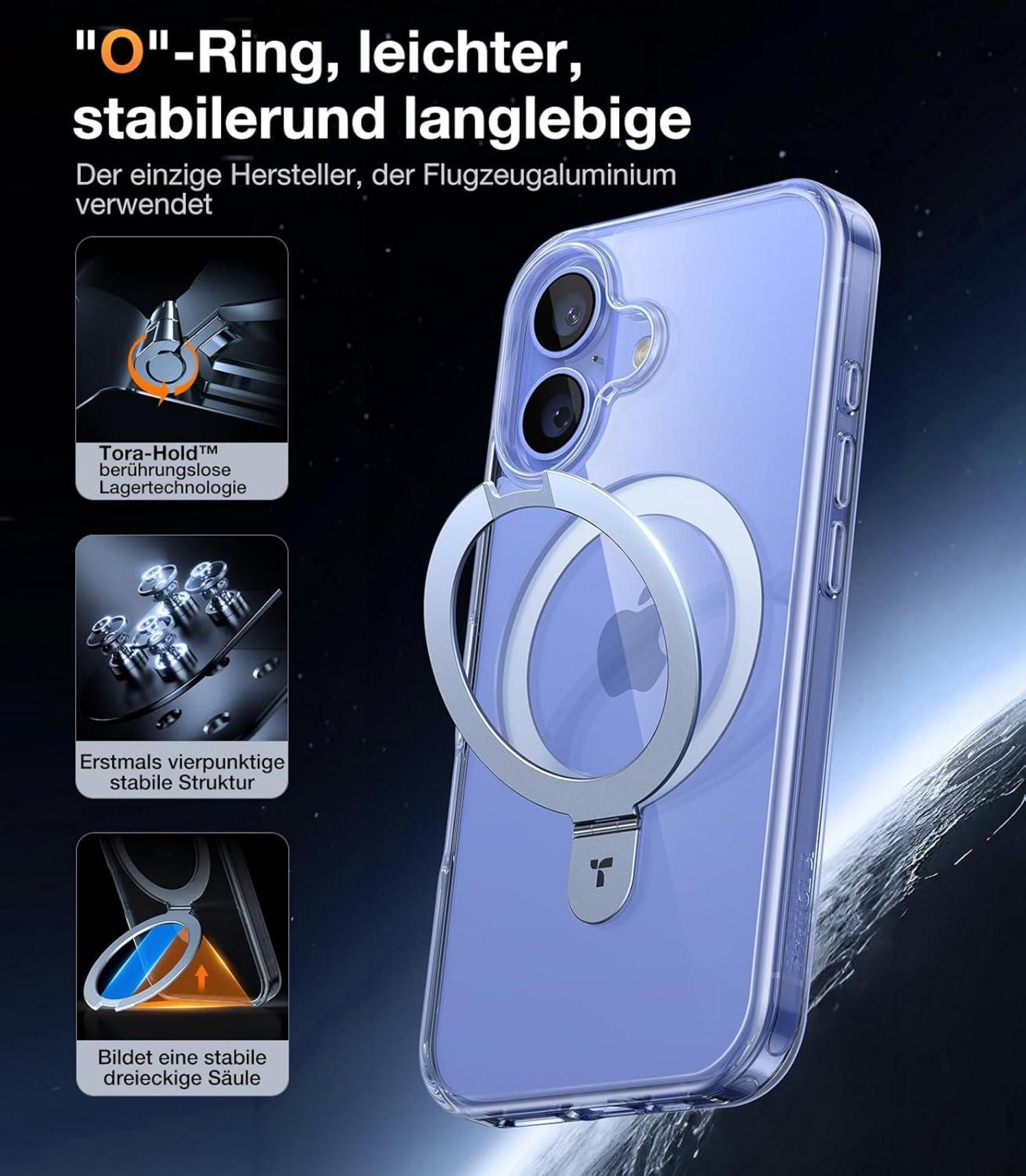 iPhone 16 Plus Hülle MagSafe Militärischer Schutz Transparent