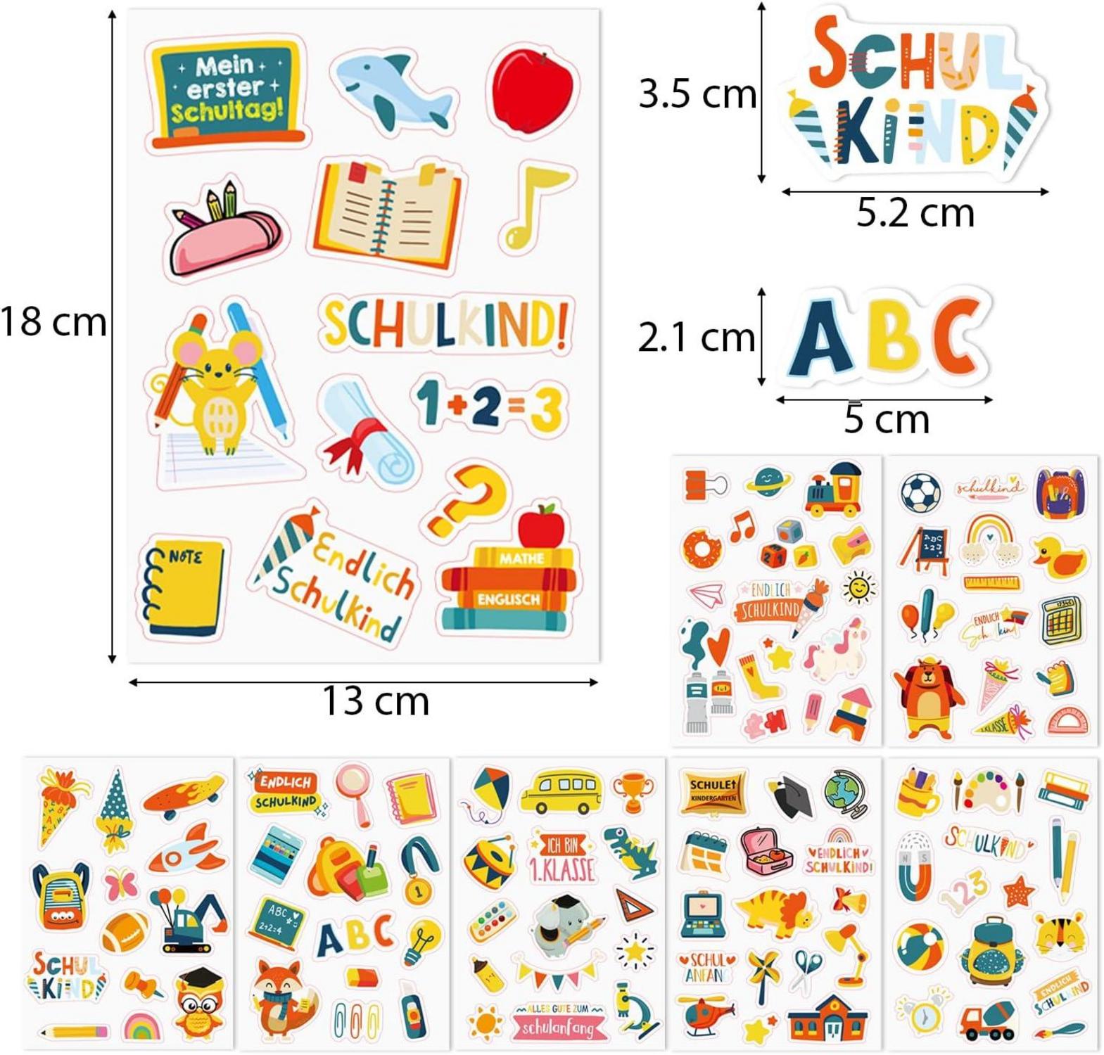 Schulanfang Aufkleber - Einschulung Sticker Schultüte