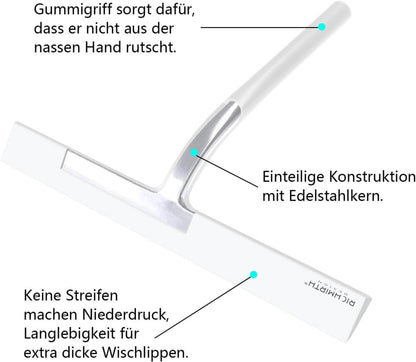 Duschabzieher Set 28 cm Silikon Fensterabzieher Badezimmerwischer