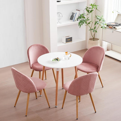 2 Esszimmerstühle Samt, Rosa mit verstellbaren Schutzpolstern
