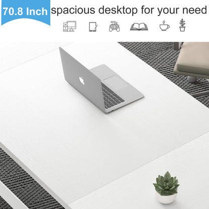 Großer weißer Schreibtisch 70 Zoll | Home-Office Computertisch