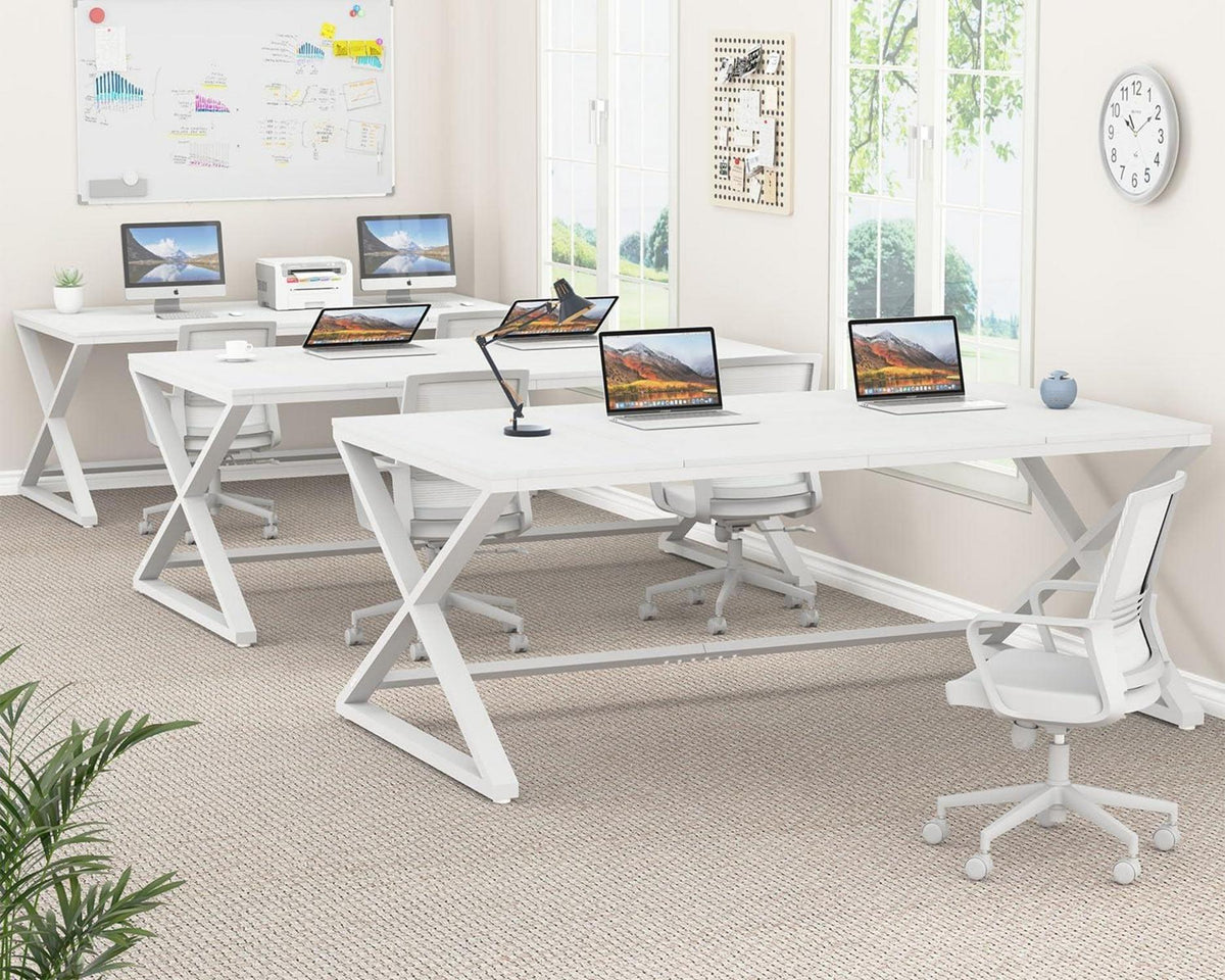Großer moderner weißer Computertisch 70 Zoll Büro Home Office