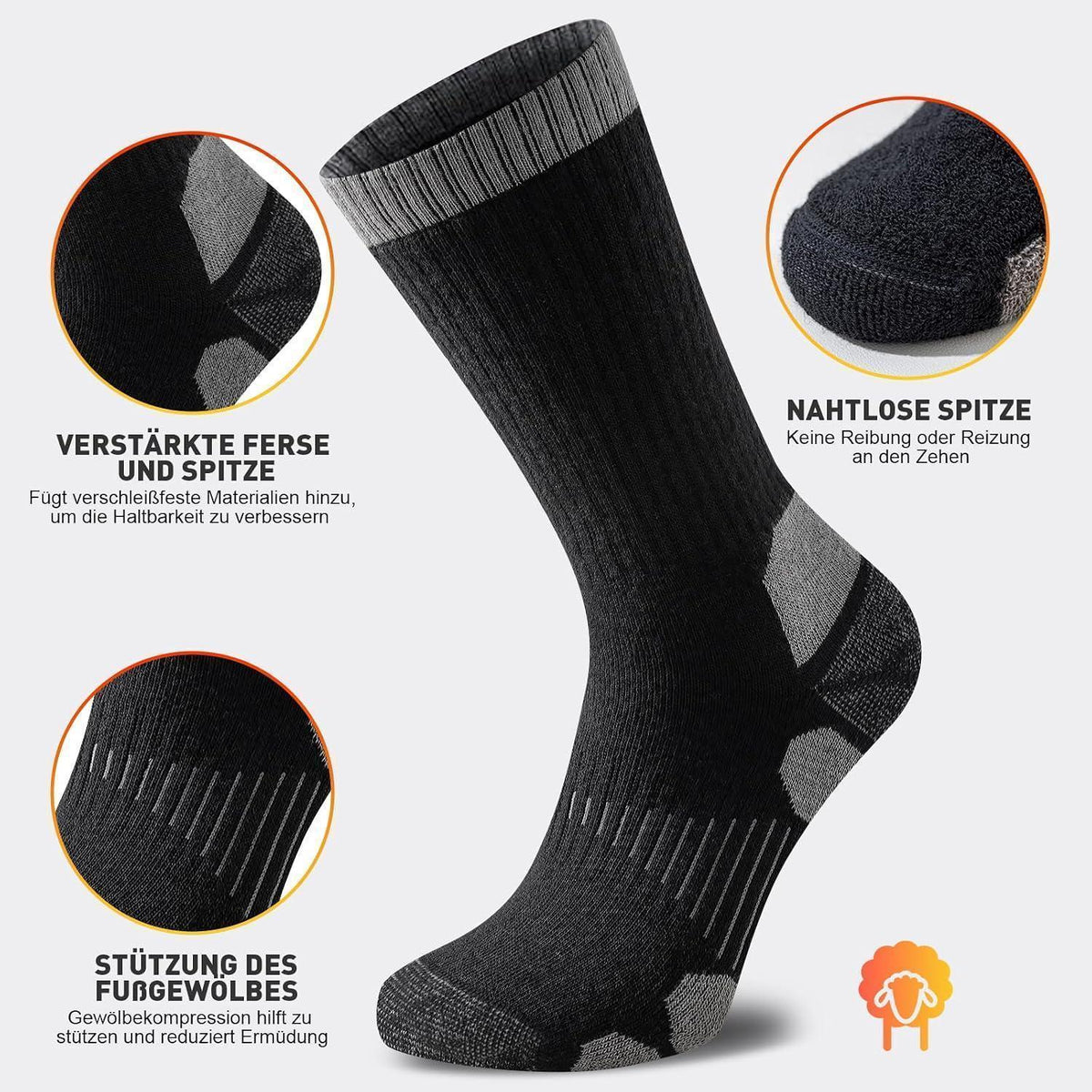 Merino Wandersocken 3er-Pack – Warm & Atmungsaktiv für Herren & Damen