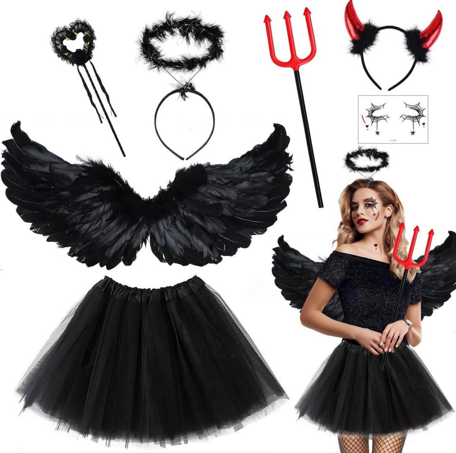 Teufel Engel Kostüm Damen Mädchen Halloween Karneval