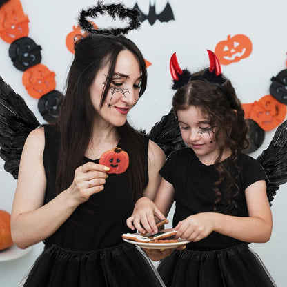 Teufel Engel Kostüm Schwarz Damen Mädchen Halloween Engelsflügel