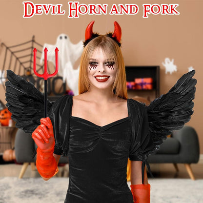 Teufel Engel Kostüm Damen Mädchen Halloween Karneval Zubehör Set