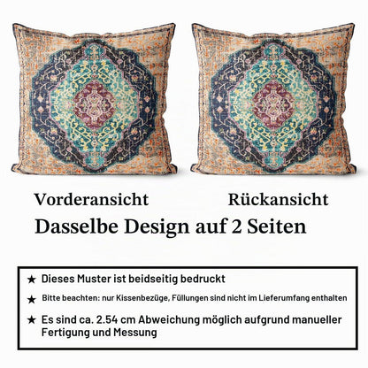 Boho Kissenbezüge 2er Set – Burlywood, Vintage Design 50x50 cm