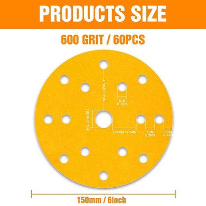 Schleifscheiben 150mm Klett 600er Körnung 60 Stück