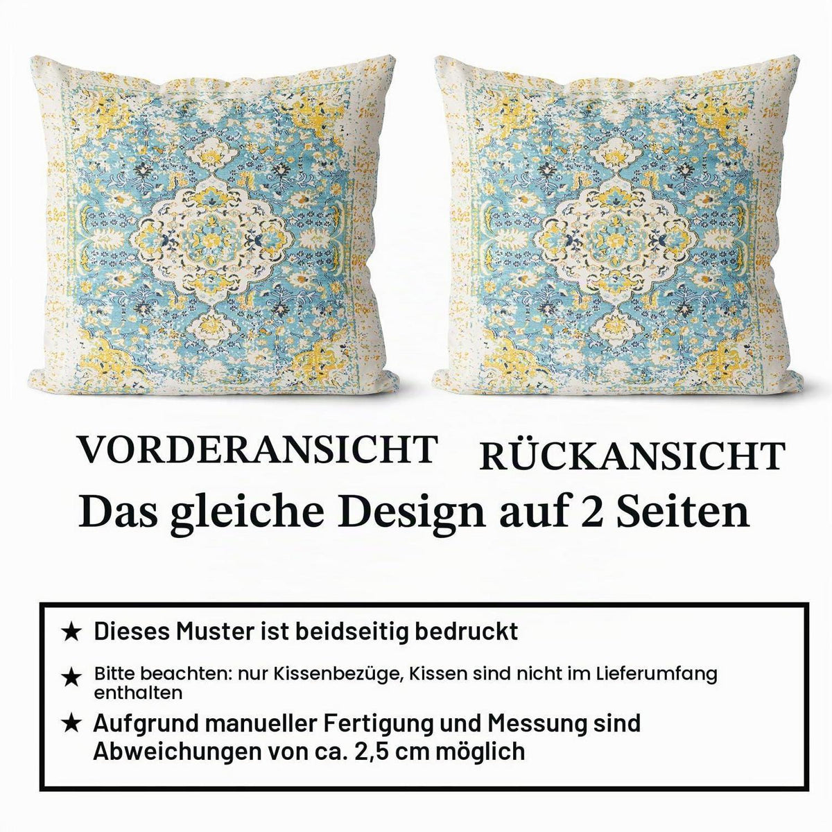 Boho Kissenbezüge 2er Set Floral Vintage 50x50 cm