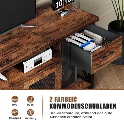 TV Schrank Board Industriestil 140cm Zwei Schränken für 45-55 Zoll