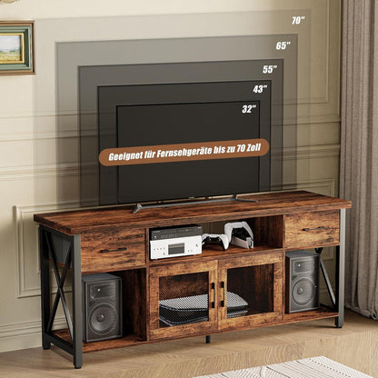 TV Schrank Board Industrial Stil 140cm Holz Lowboard 55 Zoll Fernseher
