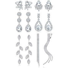 6 Paar Clip Ohrringe Damen Strass Hängend Non-Piercing