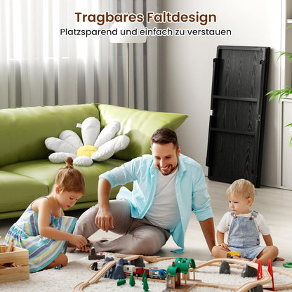 Klappbarer Couchtisch mit Tischbein-Schnallendesign, Holz, Schwarz, 105x55x40 cm