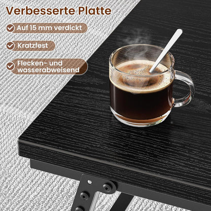 Klappbarer Couchtisch Schwarz Holz 105x55x40cm Büro Wohnzimmer