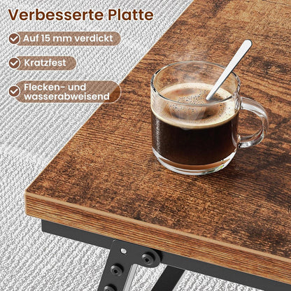 Klappbarer Couchtisch Holz Wohnzimmer 105x55x40cm Dunkelbraun