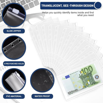 ELAKIRI A6 Budget Planner Sparbuch Deutsch Wasserfest in Lederoptik