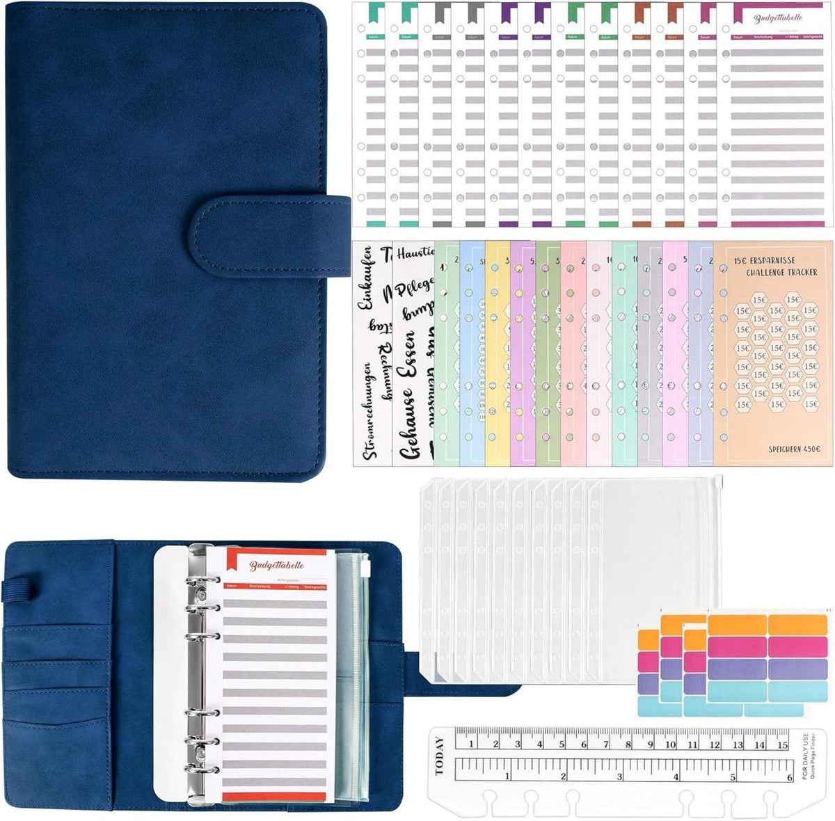 Budget Planner Geld Sparbuch A6 Hochwertiges Leder Wasserdicht