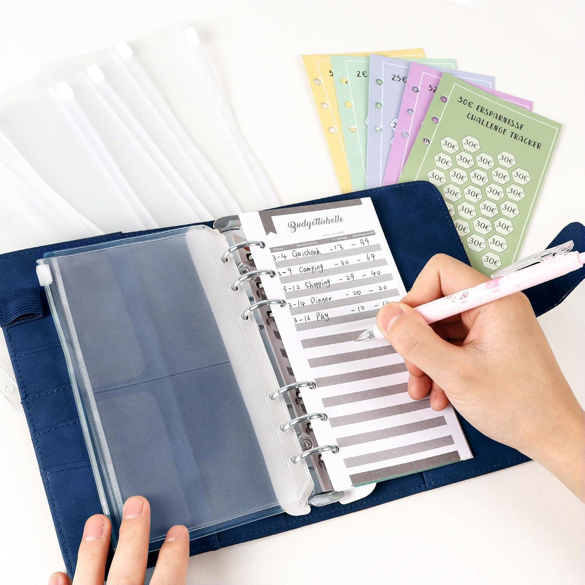 Budget Planner Geld Sparbuch A6 Hochwertiges Leder Wasserdicht