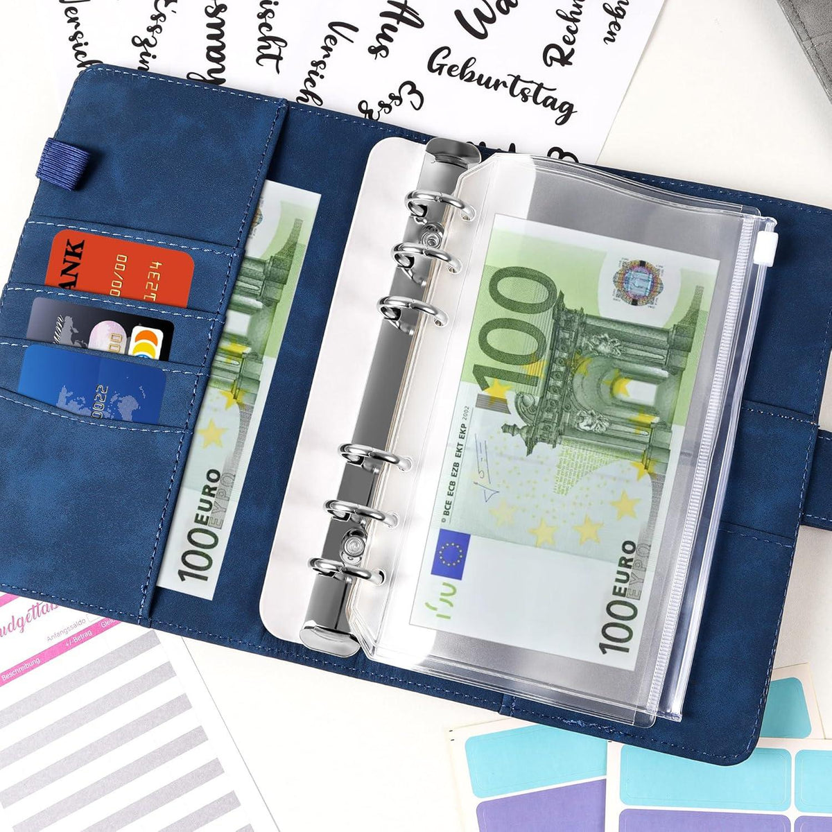 ELAKIRI A6 Budget Planner Deutsch Sparbuch Geld 10 Bargeldumschlägen 24