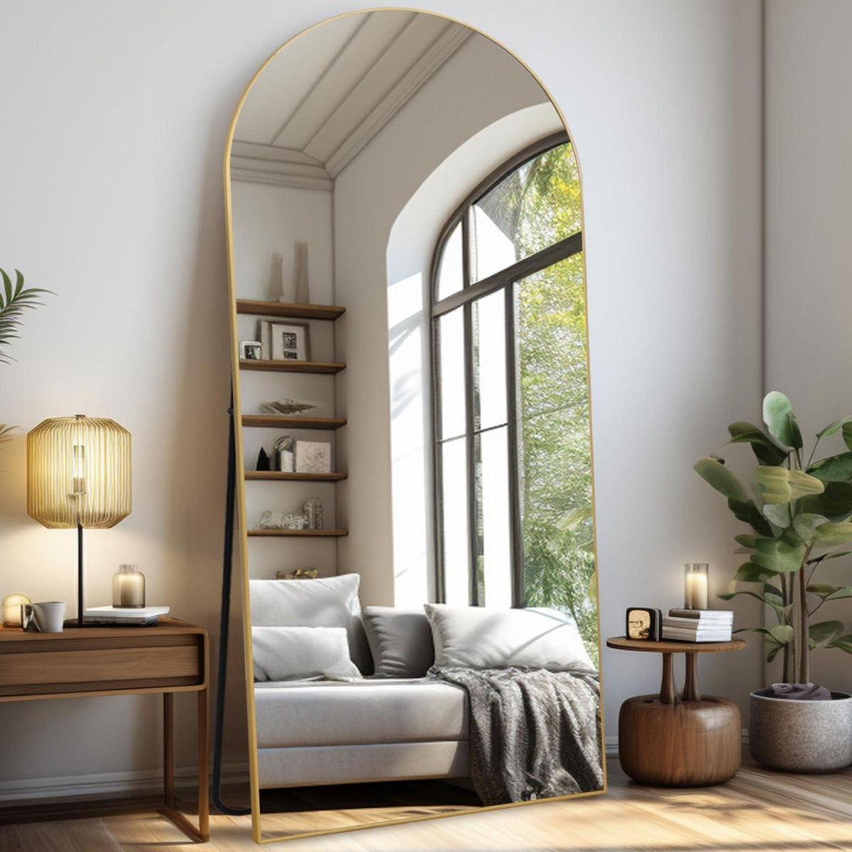 Gewölbter Ganzkörperspiegel 192x85cm – Stehspiegel für Schlafzimmer & Wohnzimmer
