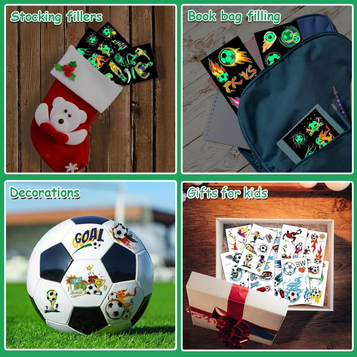 20 Fußball Tattoo Kinder Leuchtend Geschenke Jungen