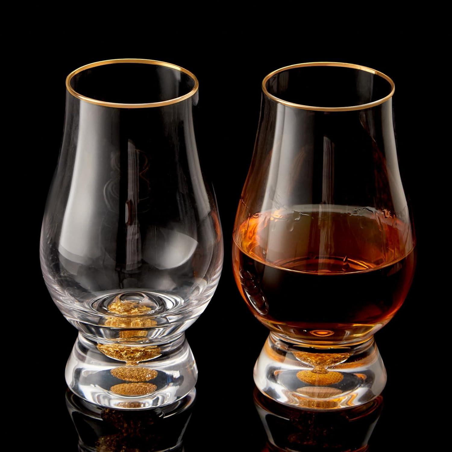 DUJUST Kristall Whisky Gläser 2er Set 235ml mit 24K