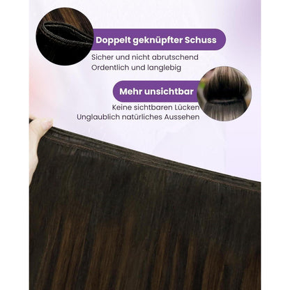Echthaar Tressen Braun Balayage Ombre 50cm #2/8/2