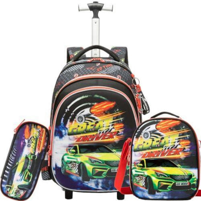 Rollrucksack für Mädchen 6-8 Jahre – Mint Koffer Set mit Zubehör
