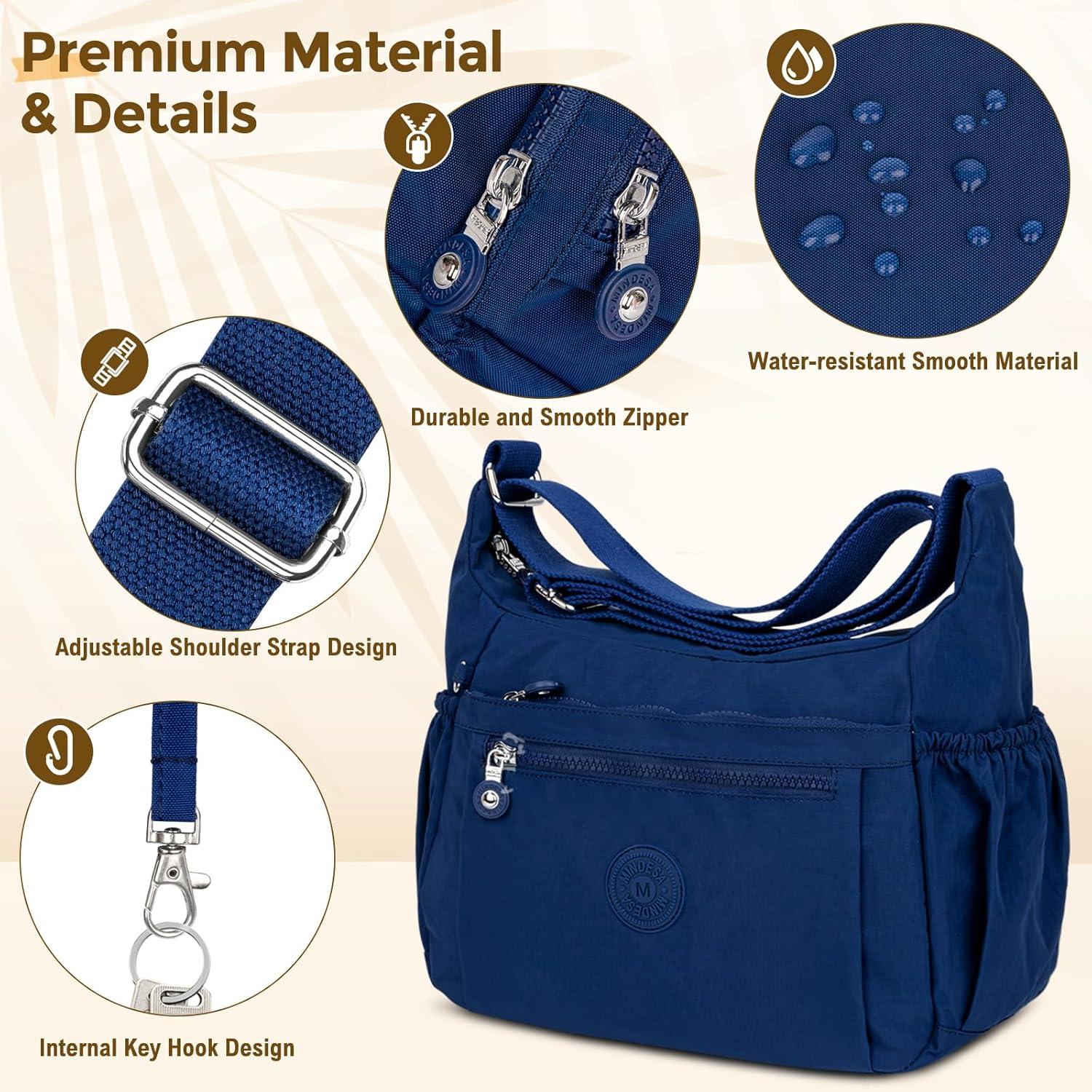 WACCET Damen Umhängetasche Groß Wasserdicht Crossbody Bag Verstellbarer