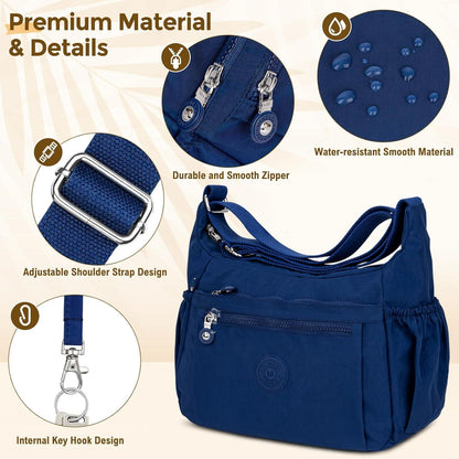 WACCET Damen Umhängetasche Groß Wasserdicht Crossbody Bag Verstellbarer