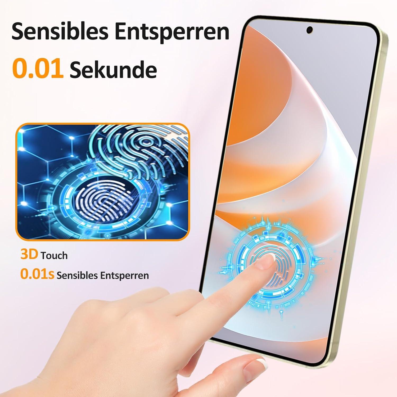 Agedate 2 Stück Panzerglas Samsung Galaxy S24 Schutzfolie 9H Fingerabdruck Displayschutz