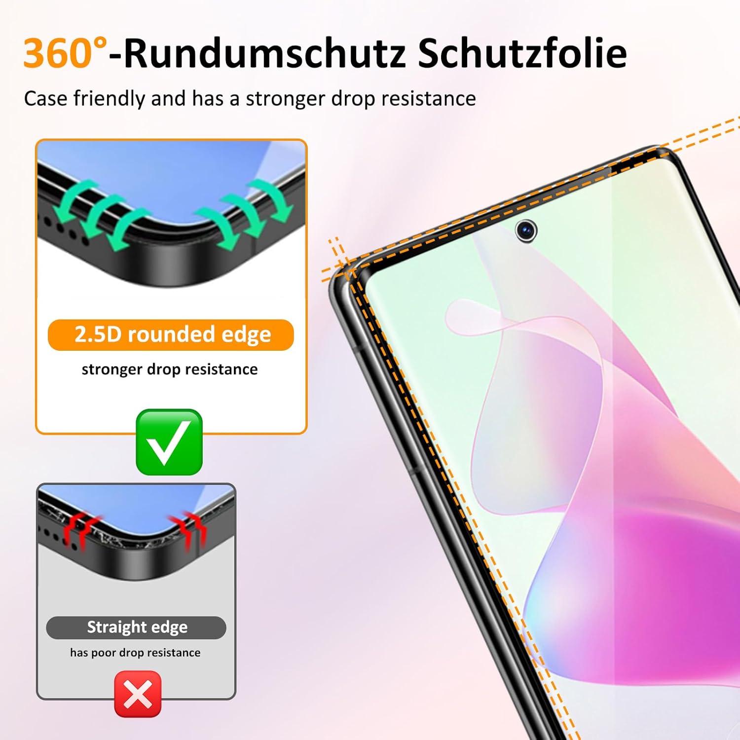 Schutzfolie Panzerglas Google Pixel 7 Pro 2+2 Stück 9H Härte Displayschutz