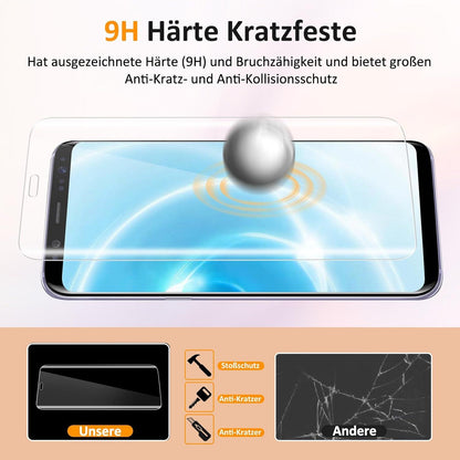 2x Panzerglas Schutzfolie Samsung Galaxy S8 HD Displayschutz 9H