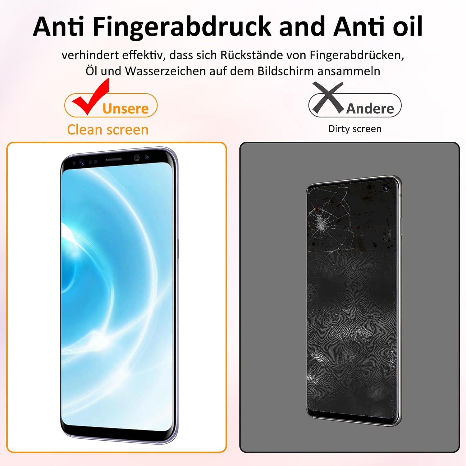 2er Set Panzerglas für Samsung Galaxy S8 - 9H Displayschutzfolie HD Glas