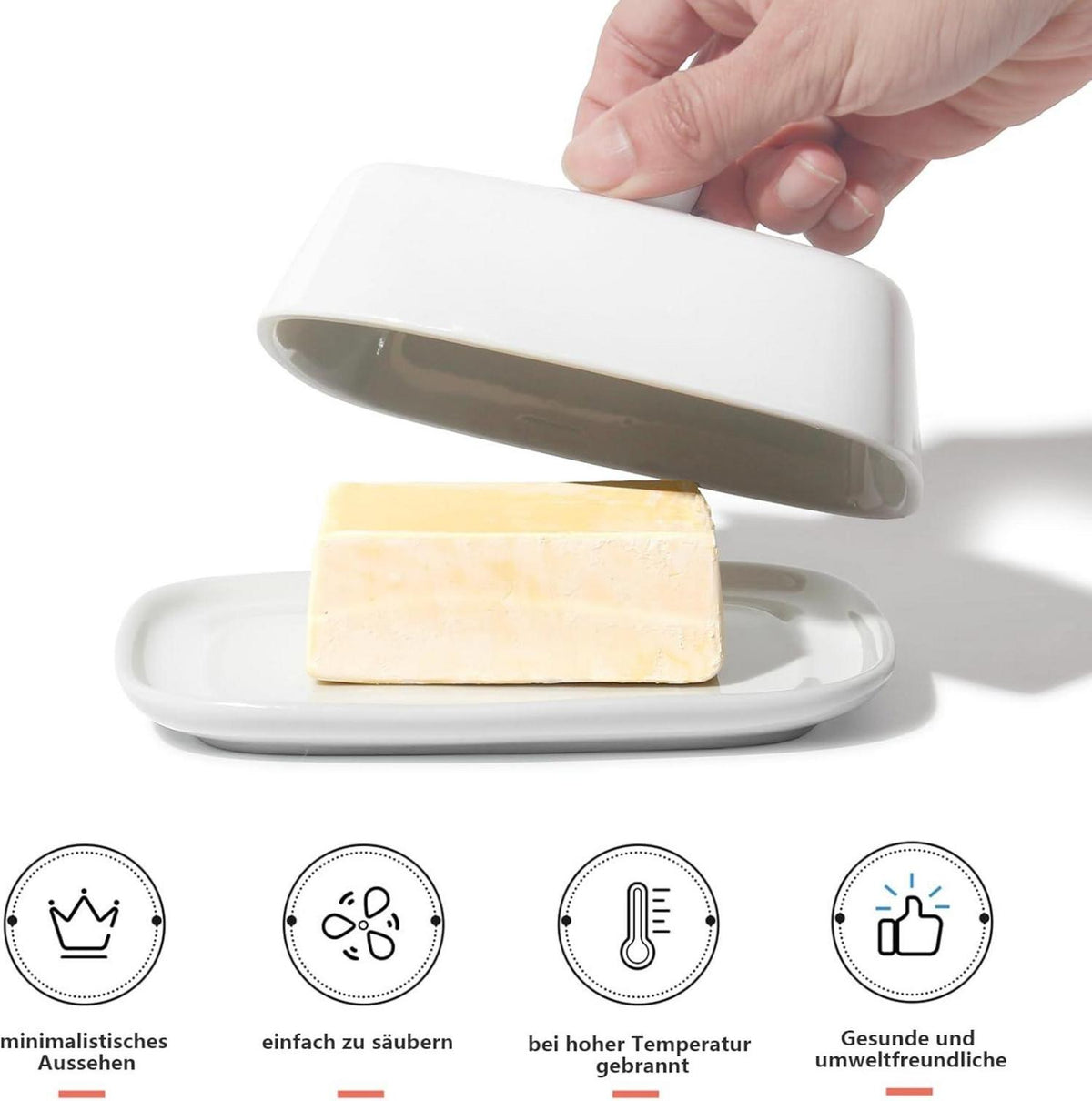 Butterdose Keramik Hochwertige Glocke für Butter 250g