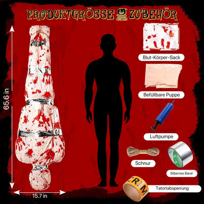 Halloween Leiche Aufblasbare Puppe Horror Deko Set Scary Figuren für Außen