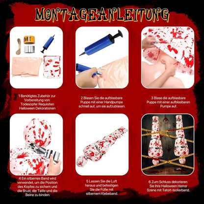 Halloween Deko Set Leiche Aufblasbare Puppe Gruselige Figuren Outdoor