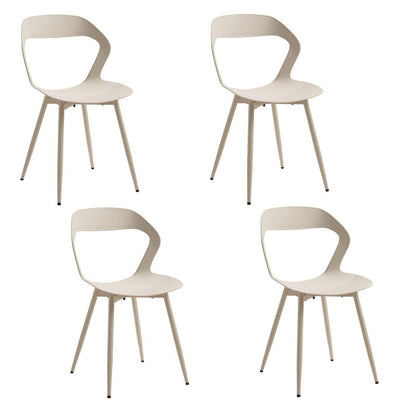 Nordischer Esszimmerstuhl Set 4er – Khaki, Metallbeine