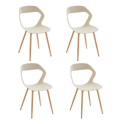Nordischer Esszimmerstuhl Set 4er – Khaki & Holzoptik