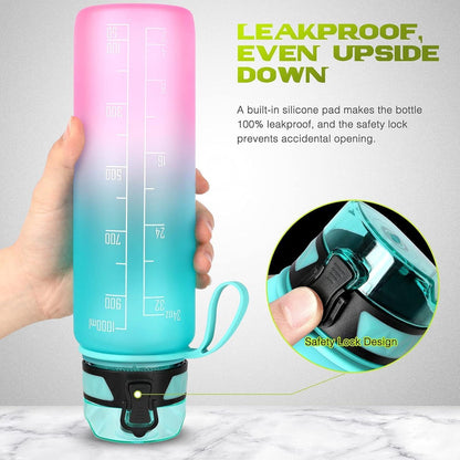 Trinkflasche 1L Sport Wasserflasche BPA Frei rutschfest