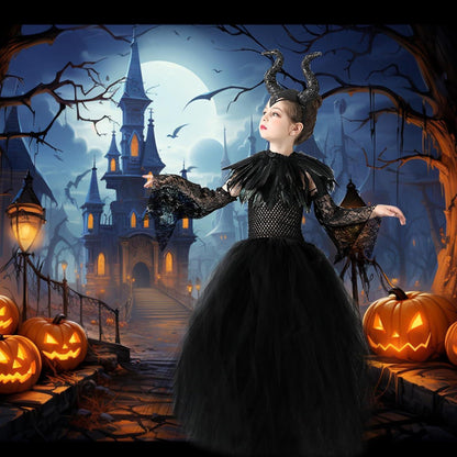 Maleficent Kostüm für Mädchen mit Flügeln und Hörnern